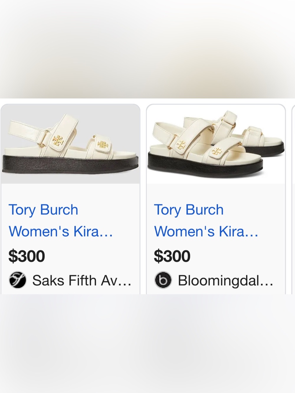 Tory Burch White Double-Strap Slide Sandals with Silver Logos - Picture 3 of 3